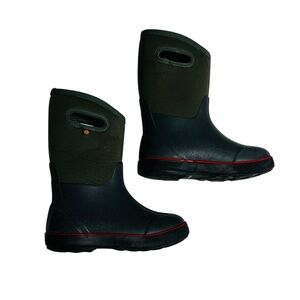 Bogs Black and Dark Green Kids Boots
